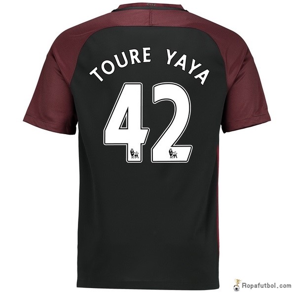 Camiseta Manchester City Replica Segunda Ropa Toure Yaya 2016/17 Negro